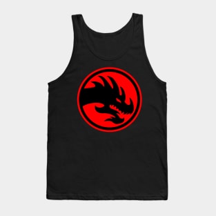 Big Angry Black And Red Japanese Luck Dragon Design Tank Top